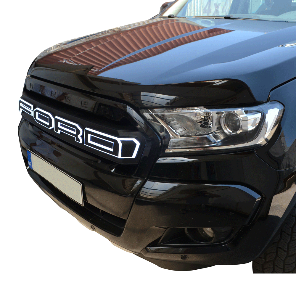 ΕΜΠΡΟΣΘΙΑ ΜΑΣΚΑ ΜΕ LED ΦΩΤΙΖΟΜΕΝΑ ΓΡΑΜΜΑΤΑ GRILLE 804LED FORD RANGER T7 2017+