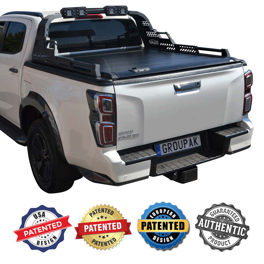 ΚΑΠΑΚΙ ΚΑΡΟΤΣΑΣ ΡΟΛΟ ΑΛΟΥΜΙΝΙΟΥ ΜΕ PREMIUM LED ROLL-BAR TEK 2 MAX 9080 ROLL+RB 430LED ISUZU D-MAX 2021+