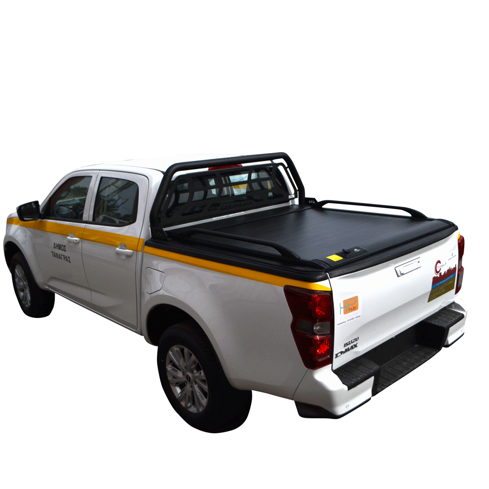 ΚΑΠΑΚΙ ΚΑΡΟΤΣΑΣ ΡΟΛΟ ΑΛΟΥΜΙΝΙΟΥ ΜΕ ΒΑΡΕΟΣ ΤΥΠΟΥ BLACK-INOX ROLL-BAR, ΑΨΙΔΑ ΤΖΑΜΙΟΥ ΚΑΙ ΚΟΥΠΑΣΤΕΣ TEK 2 MAX 9080 ROLL+RB 403BL-INOX+KOUP 115BL ISUZU D-MAX 2021+